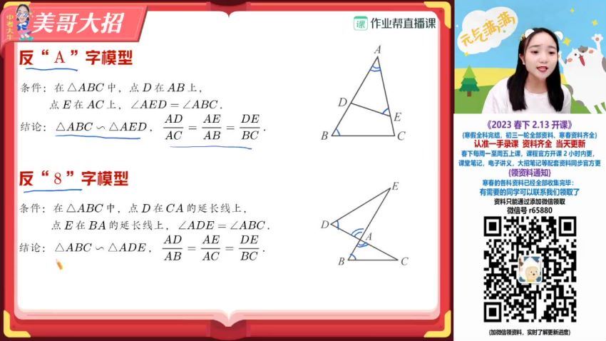 2023作业帮初三数学冯美尖端春季班 (10.49G)